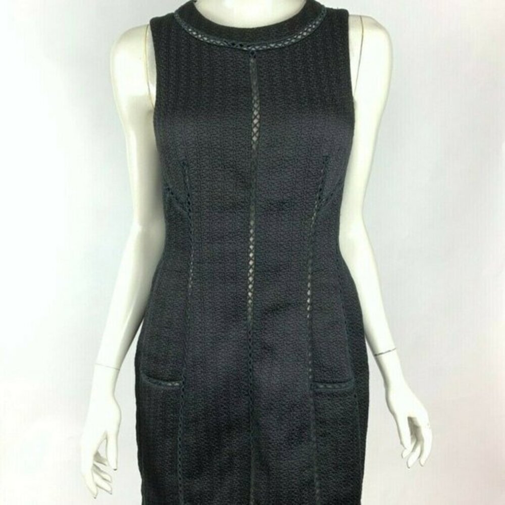 Rebecca Taylor Black Fitted Sheath Dress Lined‎